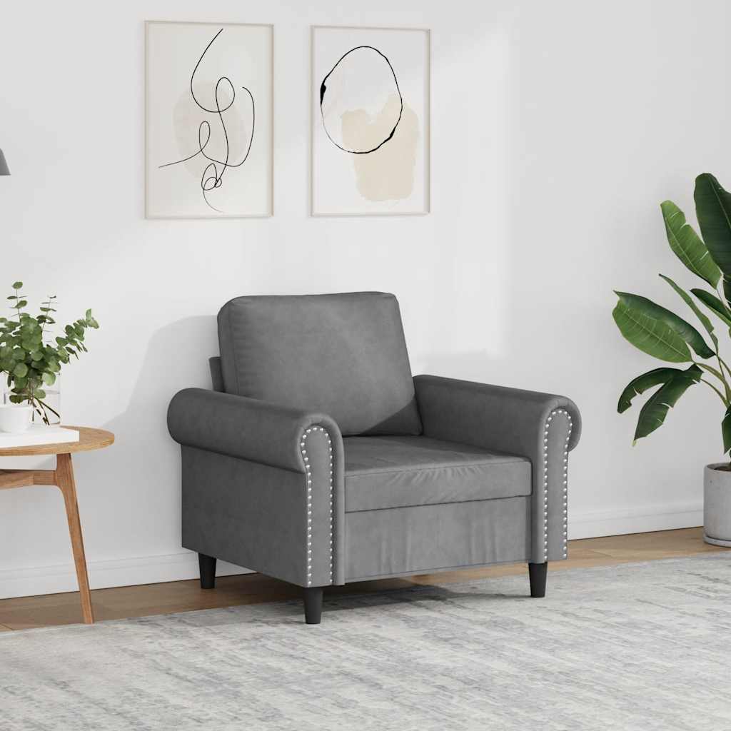 Sessel Dunkelgrau 60 cm Samt