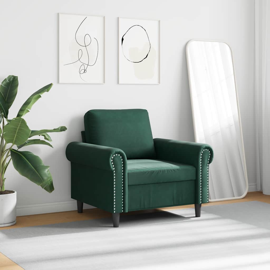 Sessel Dunkelgrün 60 cm Samt