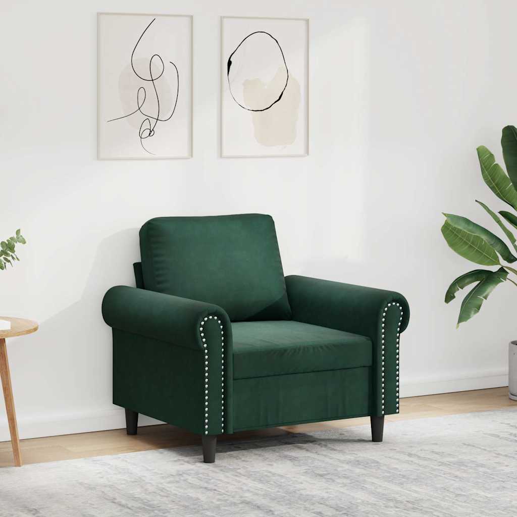 Sessel Dunkelgrün 60 cm Samt