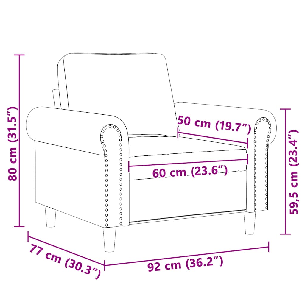 Sessel Weinrot 60 cm Samt
