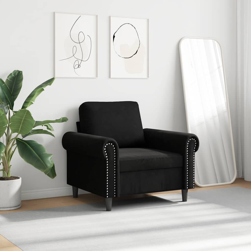 Sessel Schwarz 60 cm Samt
