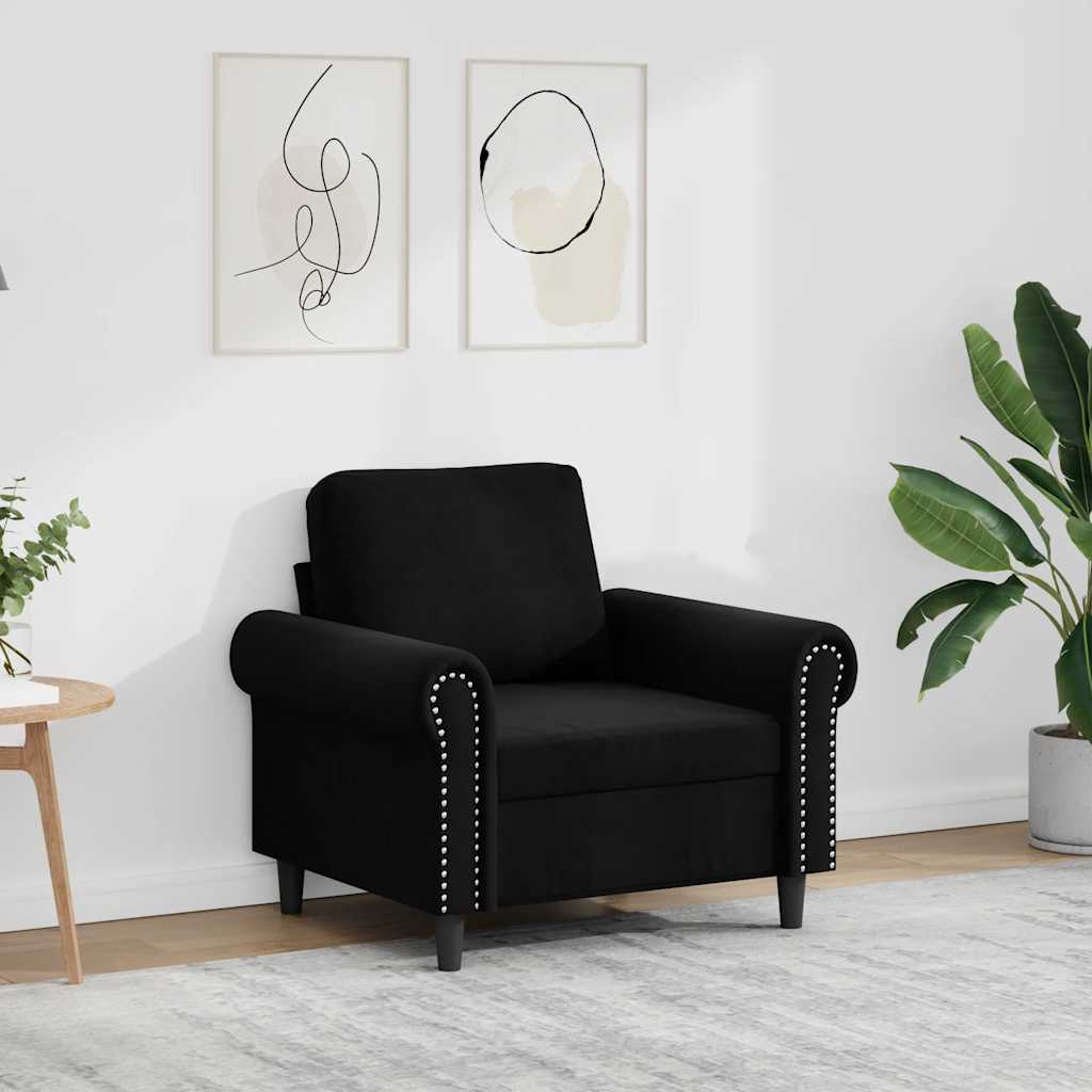 Sessel Schwarz 60 cm Samt
