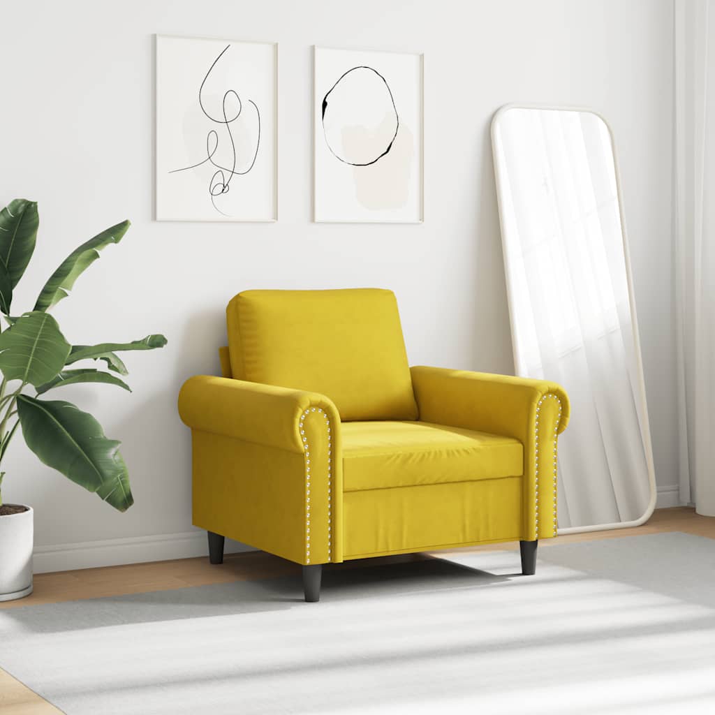 Sessel Gelb 60 cm Samt