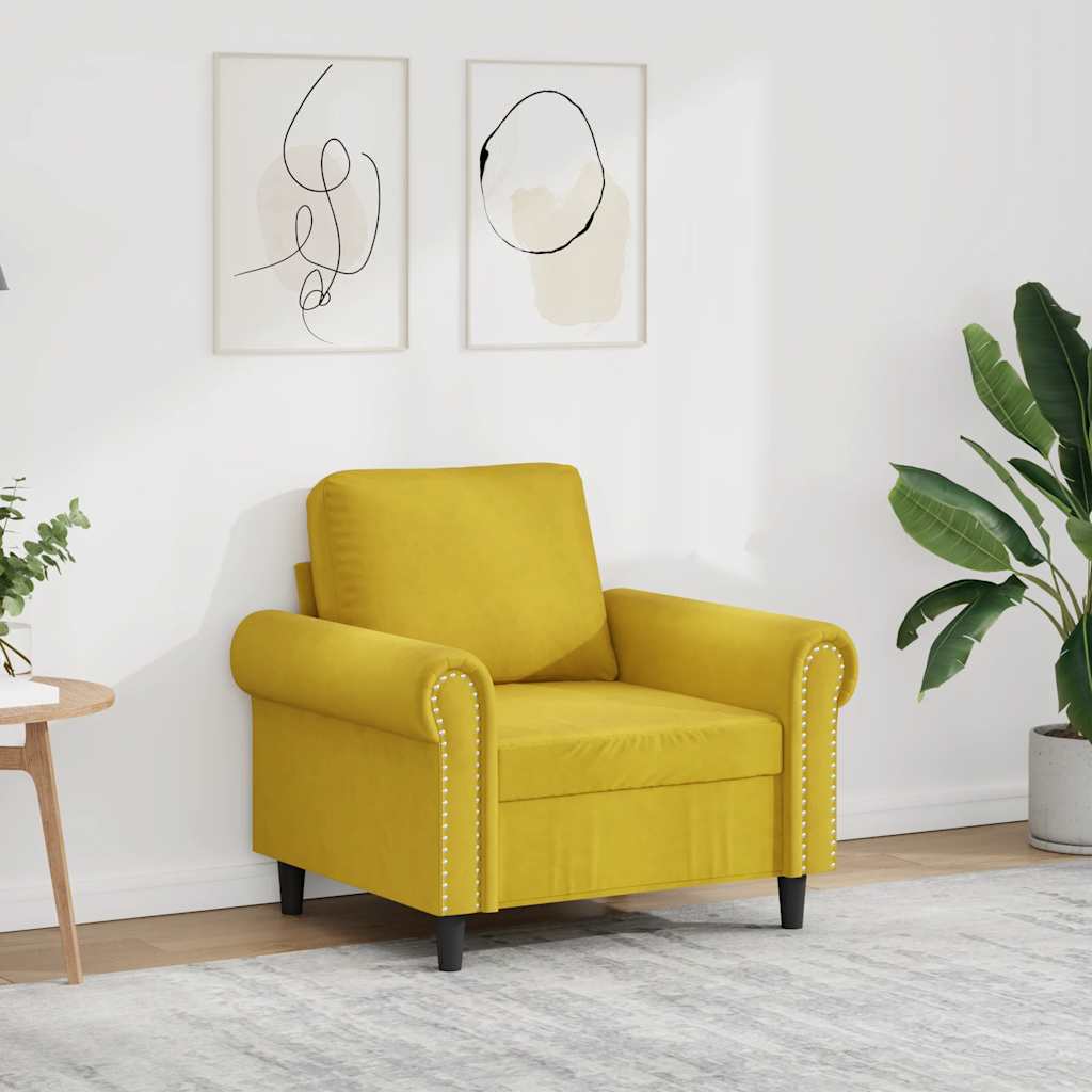 Sessel Gelb 60 cm Samt