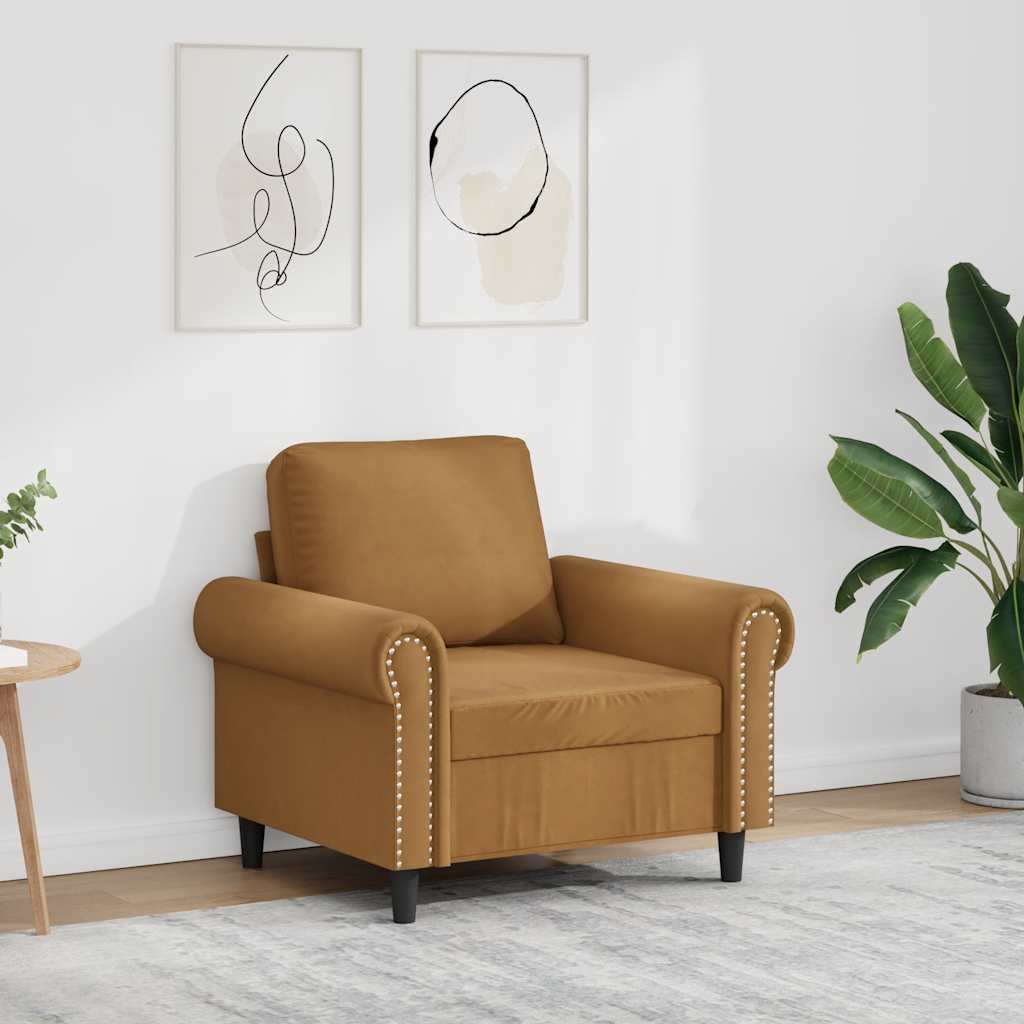 Sessel Braun 60 cm Samt