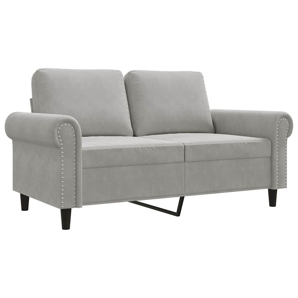 2-Sitzer-Sofa Hellgrau 120 cm Samt