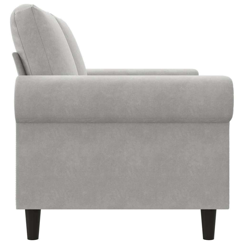 2-Sitzer-Sofa Hellgrau 120 cm Samt