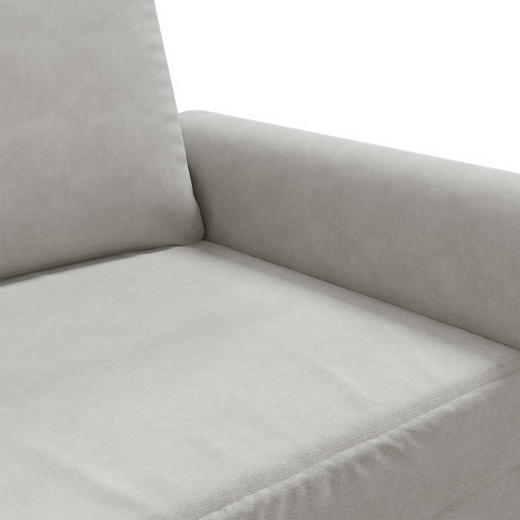 2-Sitzer-Sofa Hellgrau 120 cm Samt