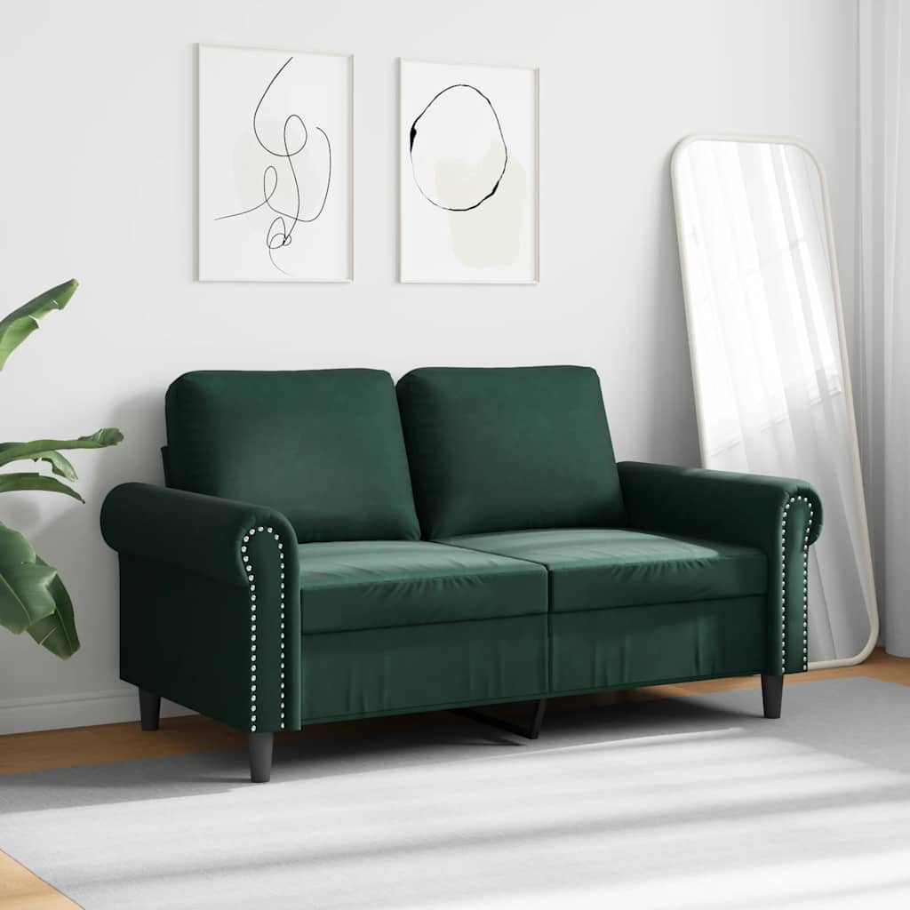 2-Sitzer-Sofa Dunkelgrün 120 cm Samt