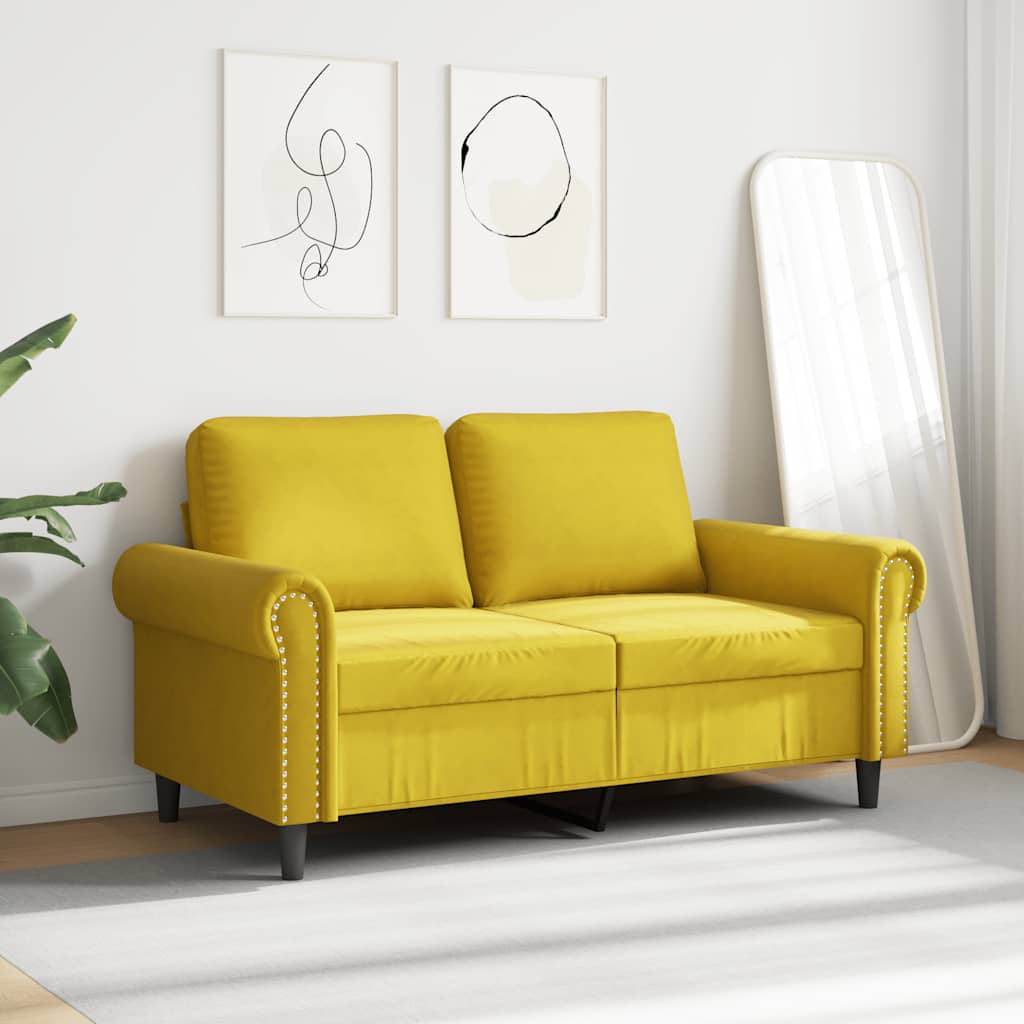 2-Sitzer-Sofa Gelb 120 cm Samt