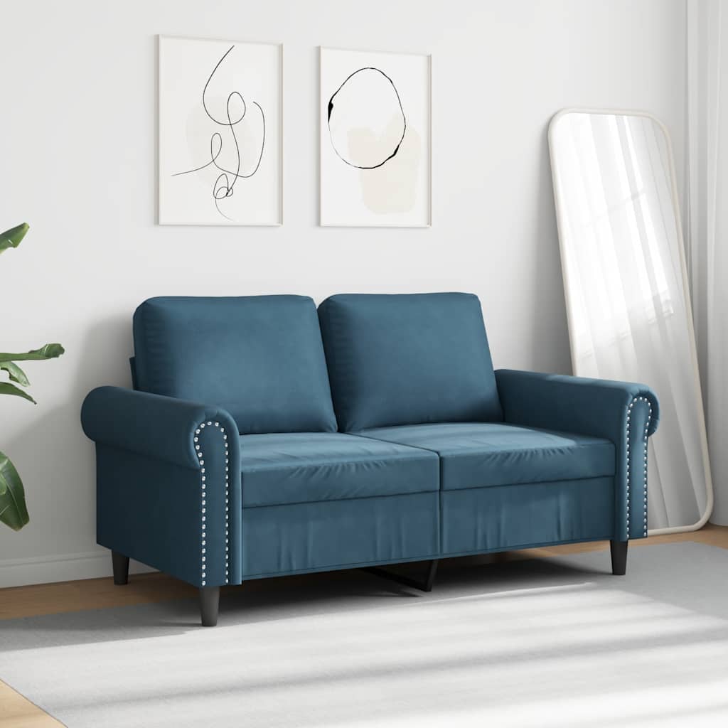 2-Sitzer-Sofa Blau 120 cm Samt