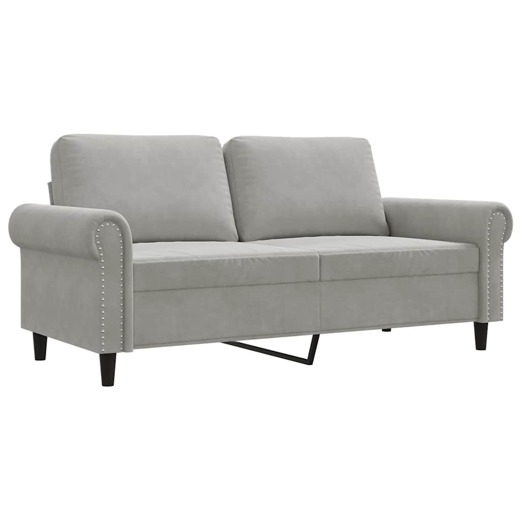 2-Sitzer-Sofa Hellgrau 140 cm Samt