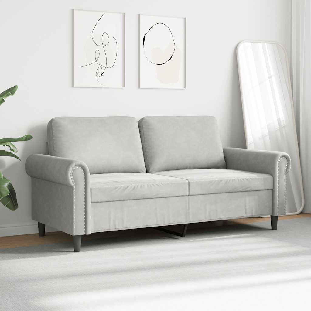 2-Sitzer-Sofa Hellgrau 140 cm Samt