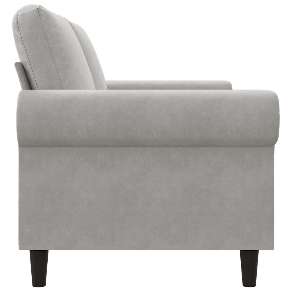 2-Sitzer-Sofa Hellgrau 140 cm Samt