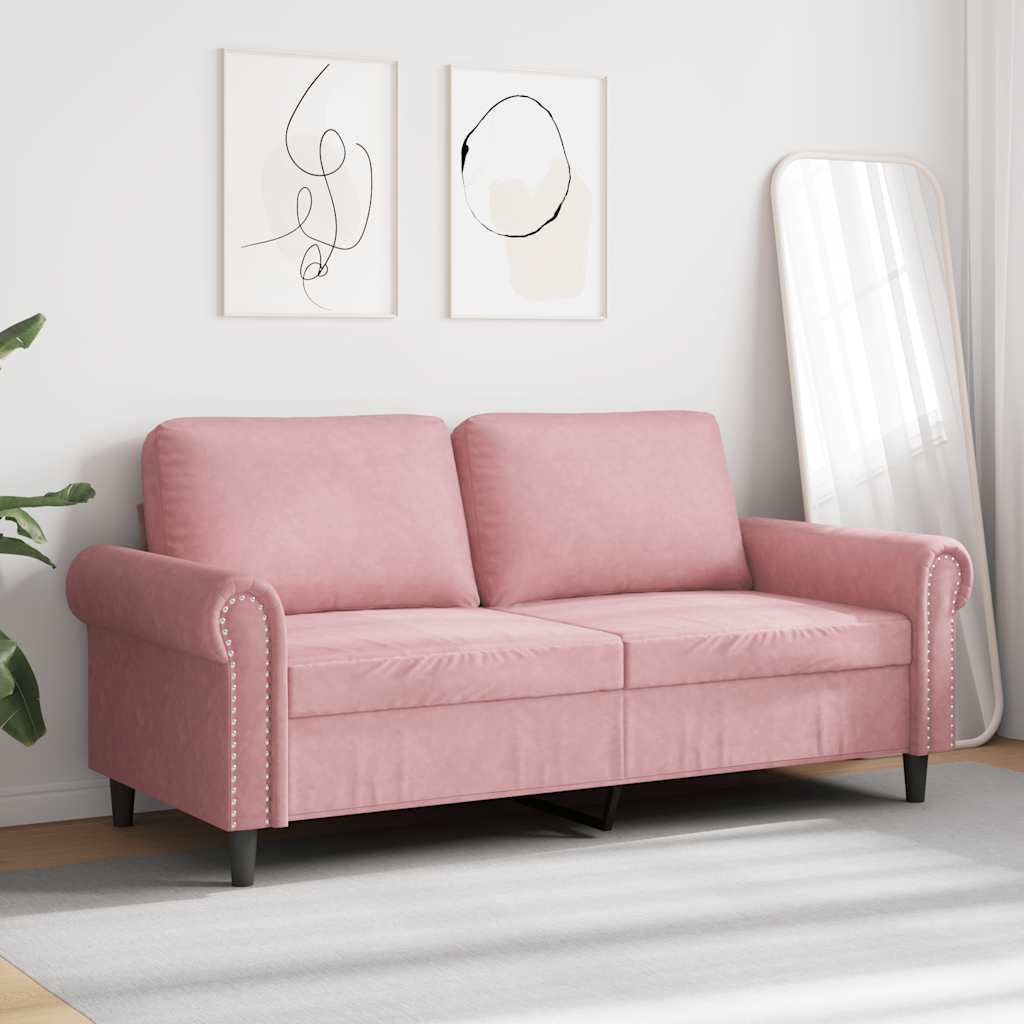 2-Sitzer-Sofa Rosa 140 cm Samt