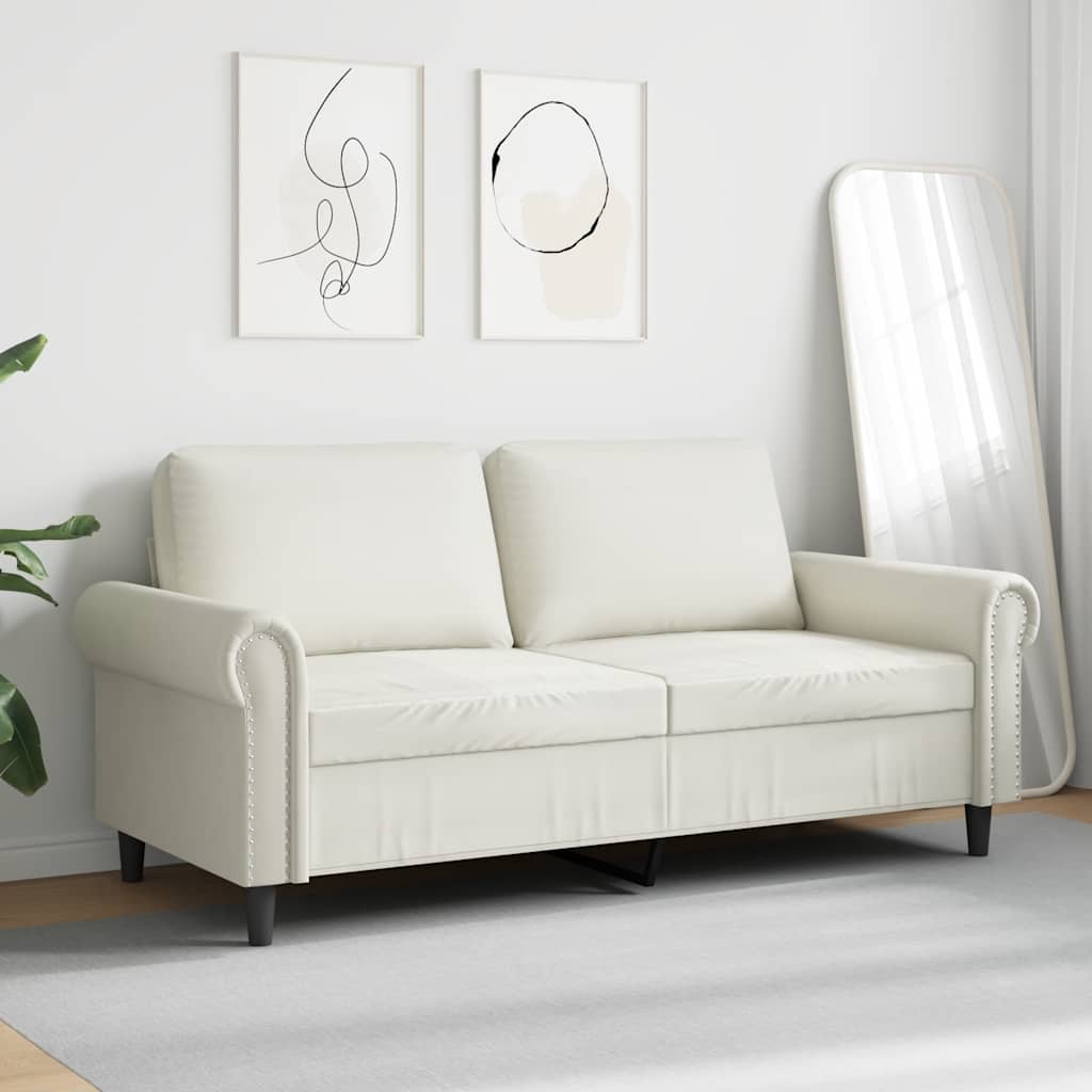 2-Sitzer-Sofa Creme 140 cm Samt