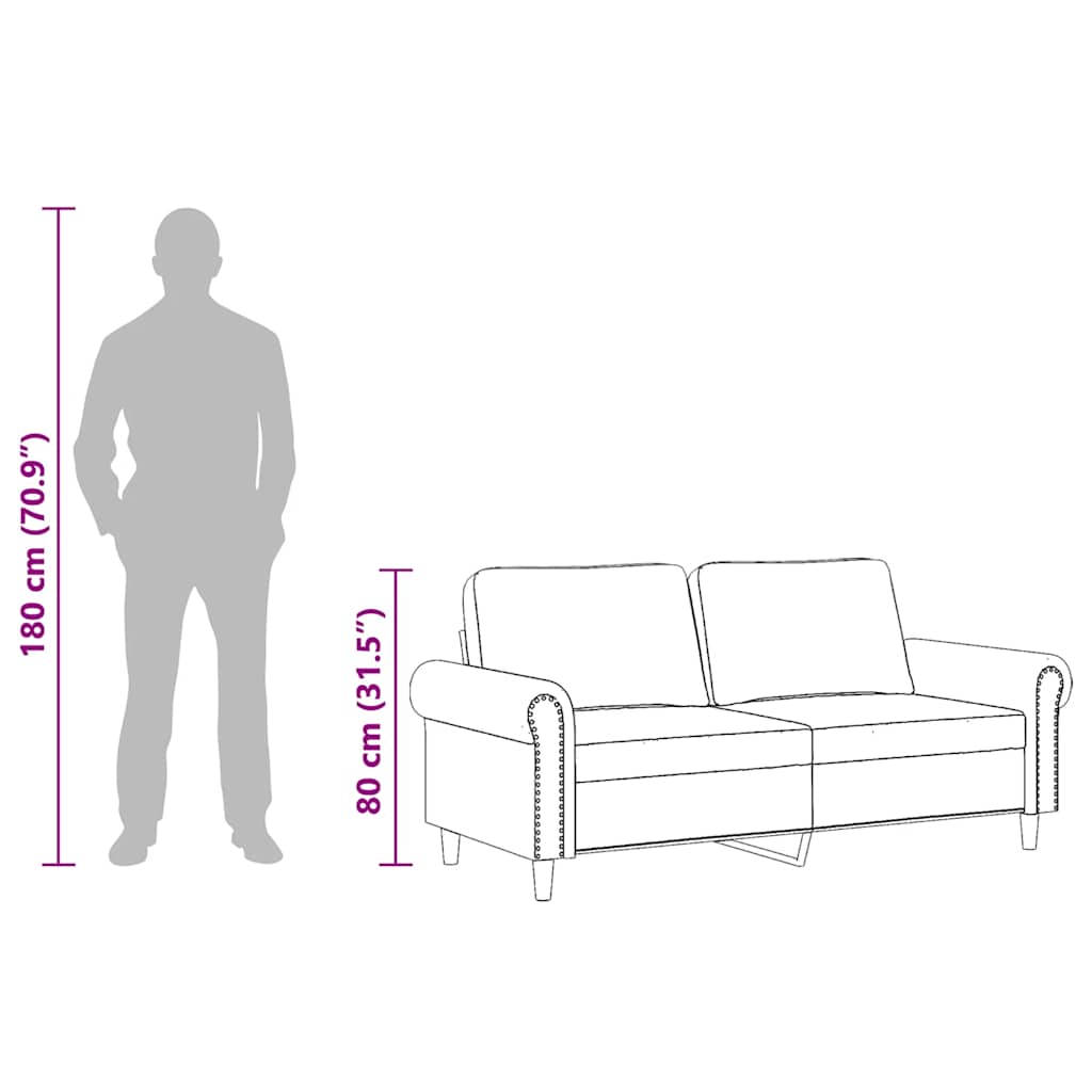 2-Sitzer-Sofa Creme 140 cm Samt