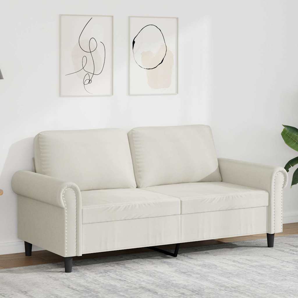 2-Sitzer-Sofa Creme 140 cm Samt