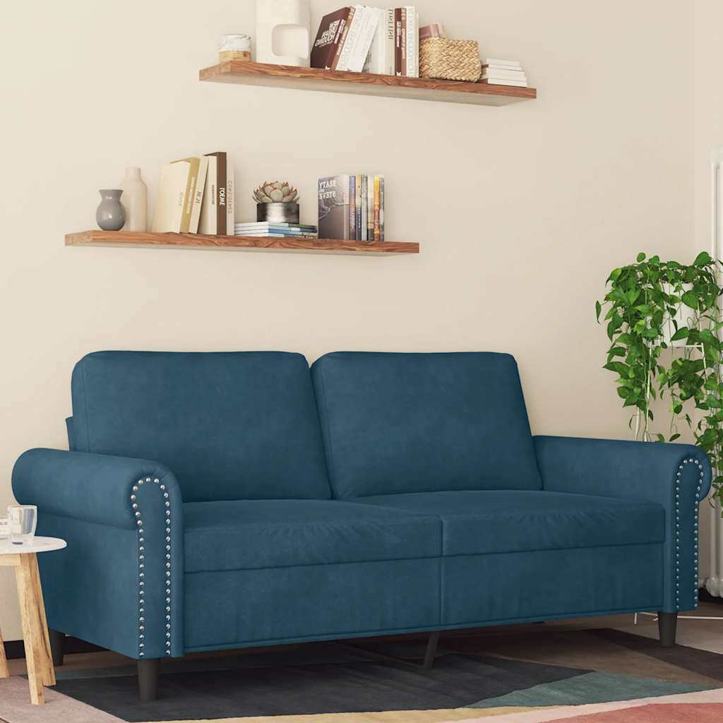 2-Sitzer-Sofa Blau 140 cm Samt