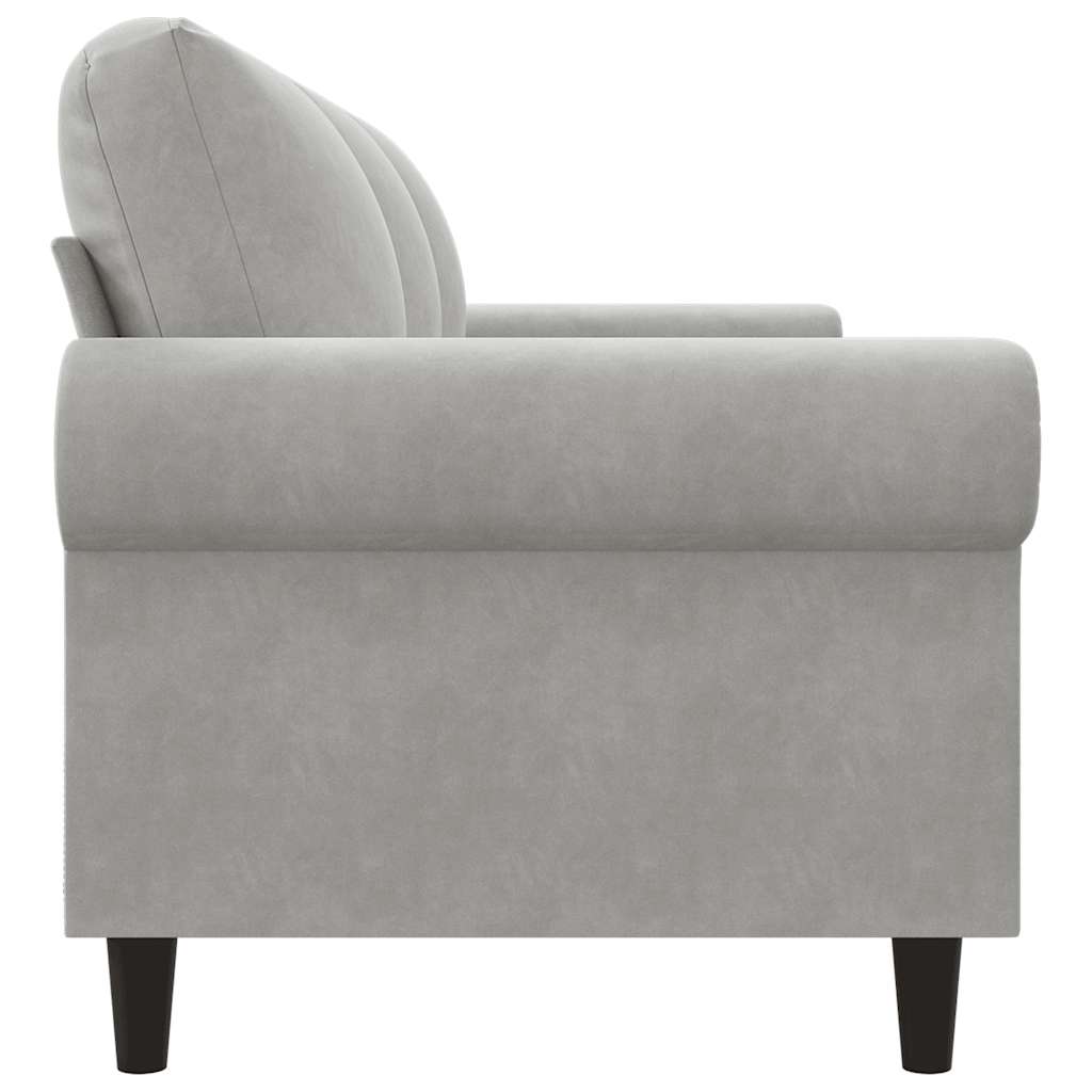 3-Sitzer-Sofa Hellgrau 180 cm Samt