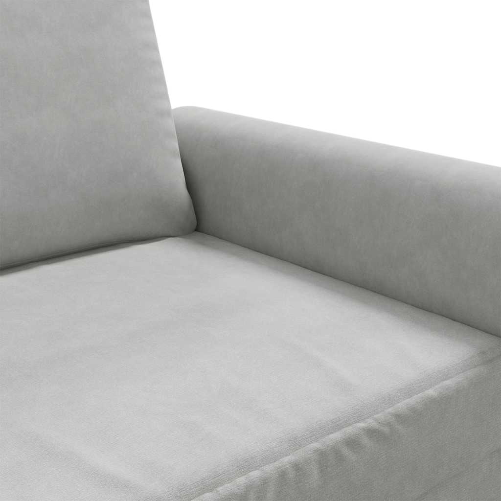 3-Sitzer-Sofa Hellgrau 180 cm Samt