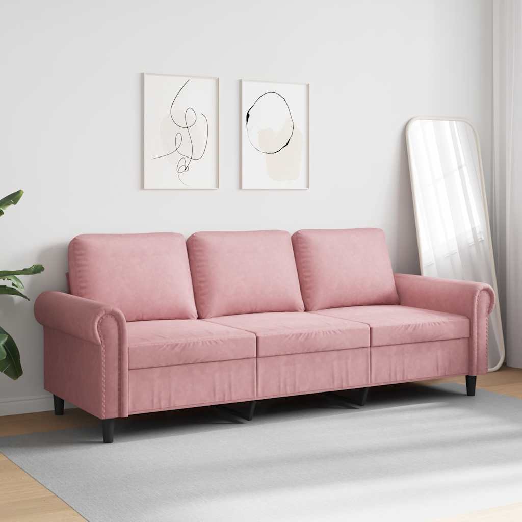 3-Sitzer-Sofa Rosa 180 cm Samt
