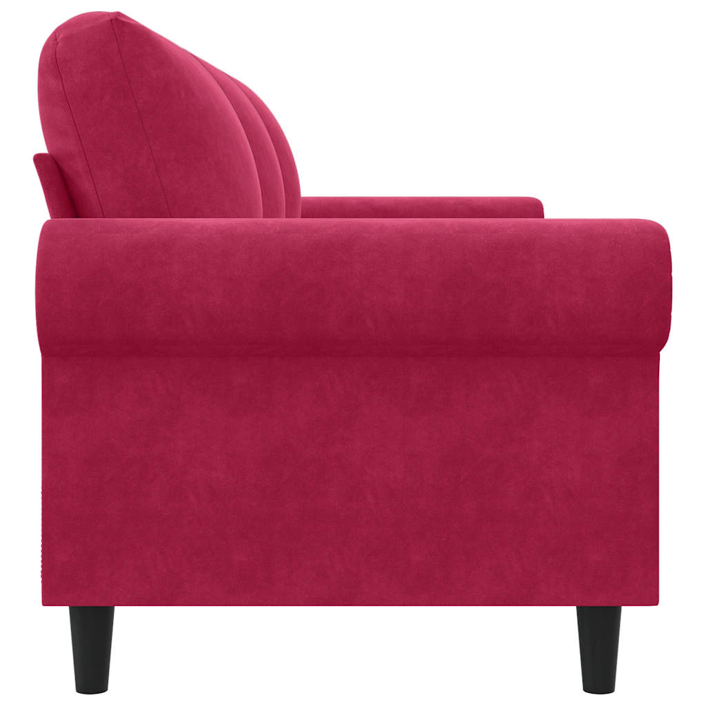 3-Sitzer-Sofa Weinrot 180 cm Samt