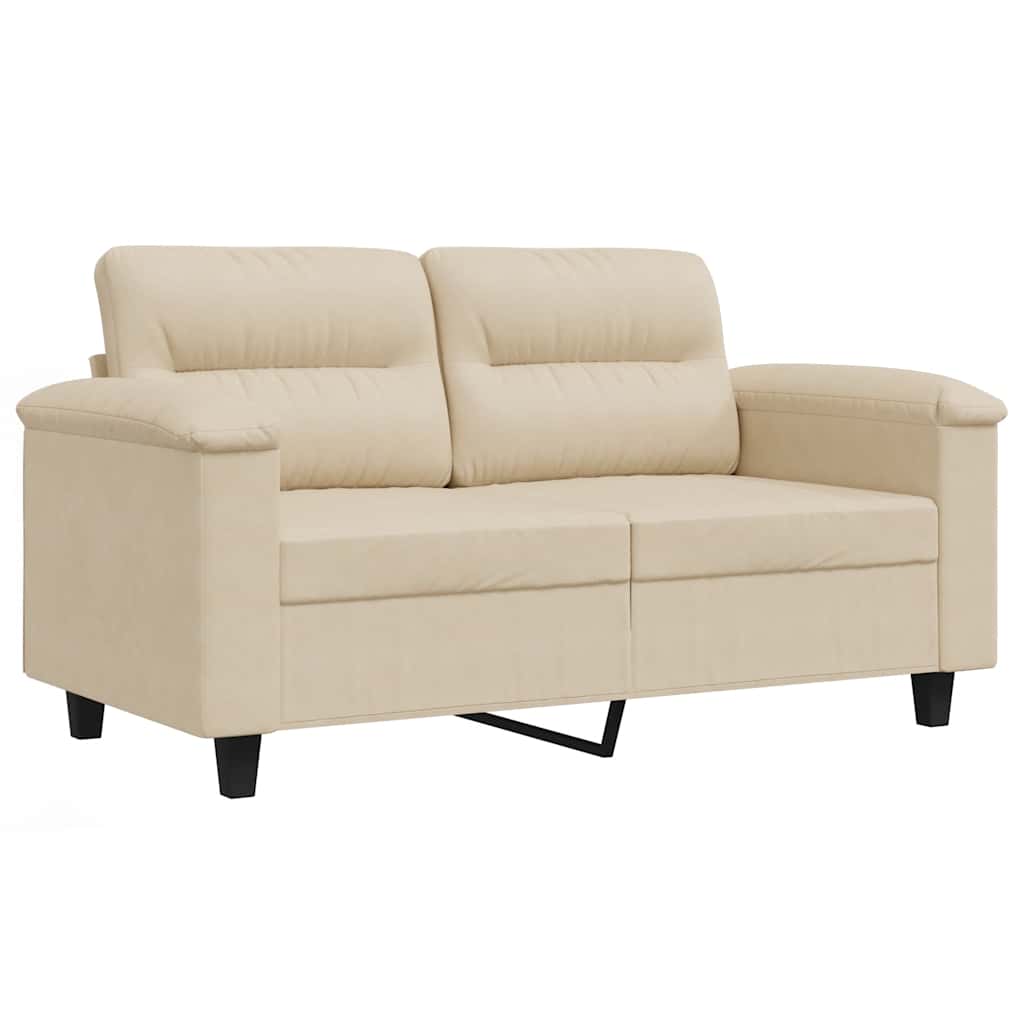 2-Sitzer-Sofa Creme 120 cm Mikrofasergewebe