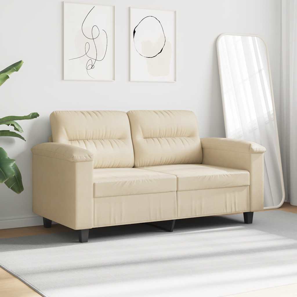 2-Sitzer-Sofa Creme 120 cm Mikrofasergewebe