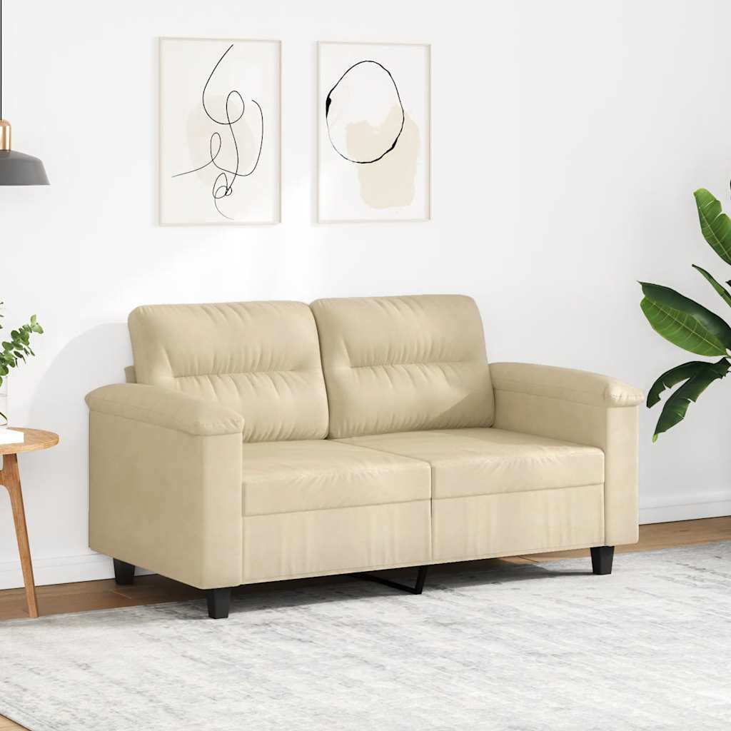 2-Sitzer-Sofa Creme 120 cm Mikrofasergewebe