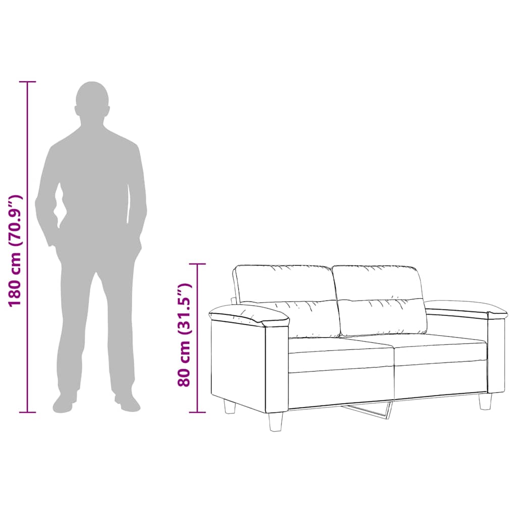 2-Sitzer-Sofa Beige 120 cm Mikrofasergewebe