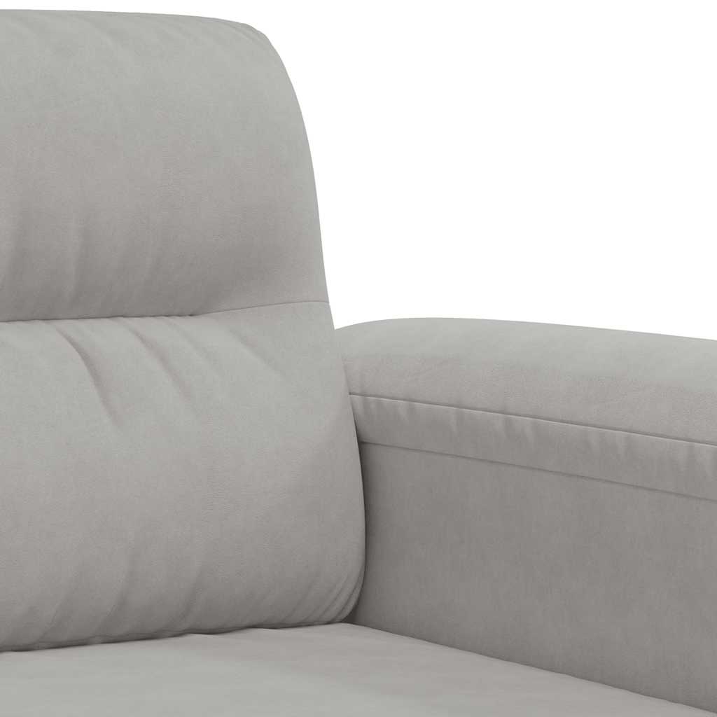 2-Sitzer-Sofa Hellgrau 140 cm Mikrofasergewebe