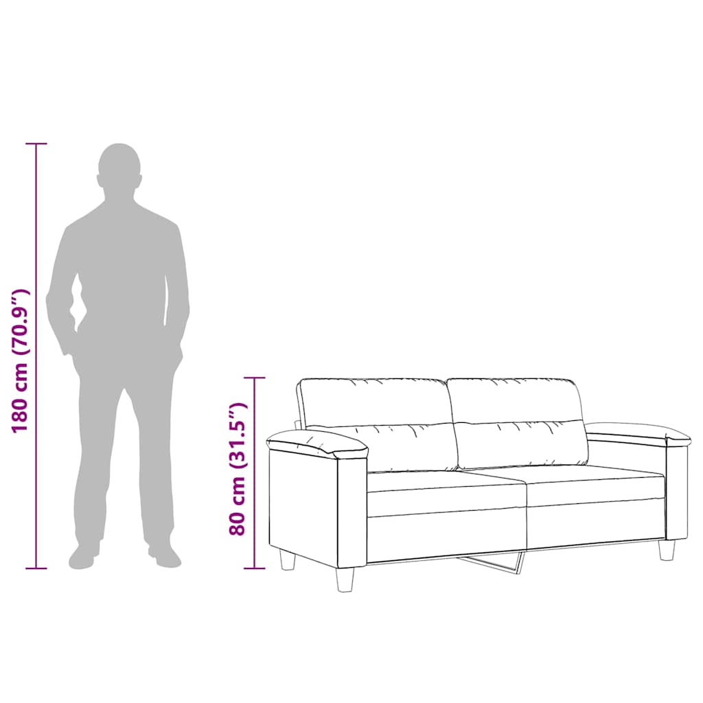 2-Sitzer-Sofa Dunkelgrau 140 cm Mikrofasergewebe