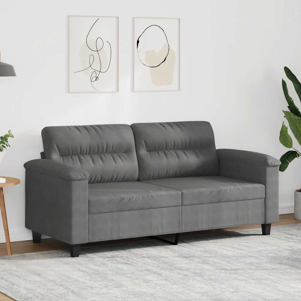 2-Sitzer-Sofa Dunkelgrau 140 cm Mikrofasergewebe