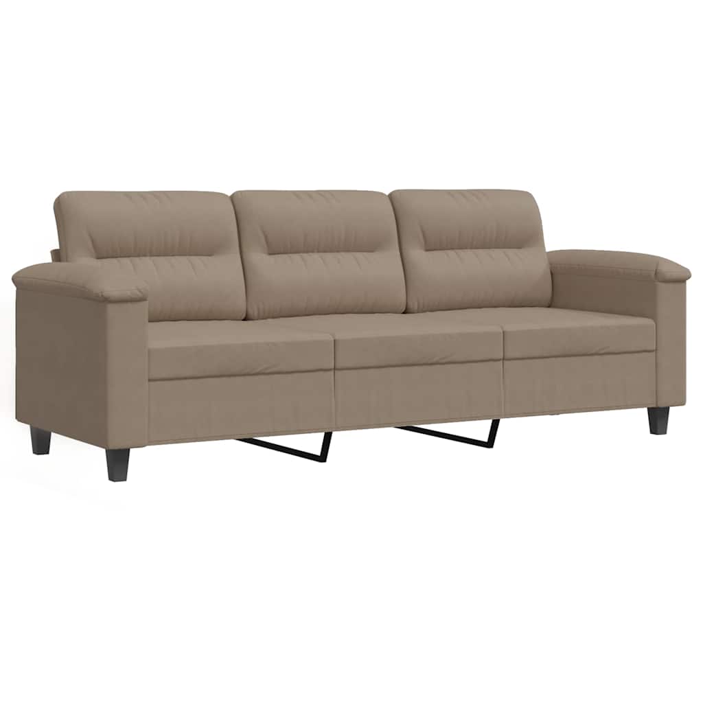 3-Sitzer-Sofa Taupe 180 cm Mikrofasergewebe