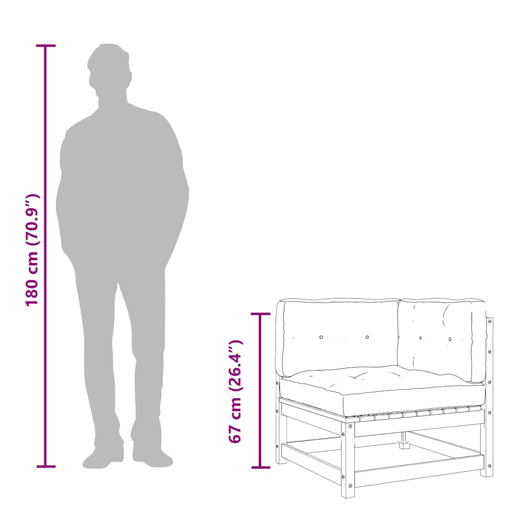 Sofasessel Braun 60 cm Stoff