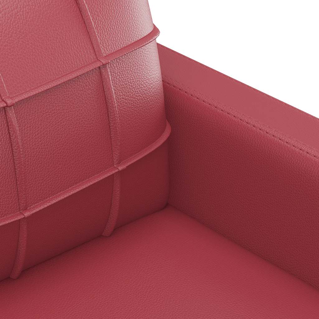 2-Sitzer-Sofa Weinrot 140 cm Kunstleder
