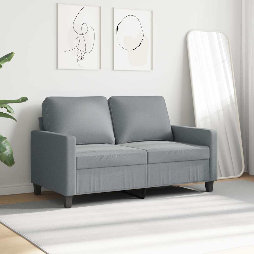 2-Sitzer-Sofa Hellgrau 120 cm Stoff
