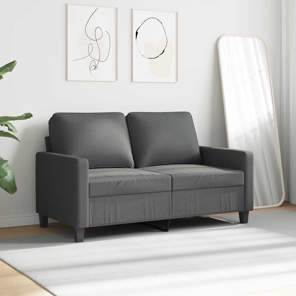 2-Sitzer-Sofa Dunkelgrau 120 cm Stoff