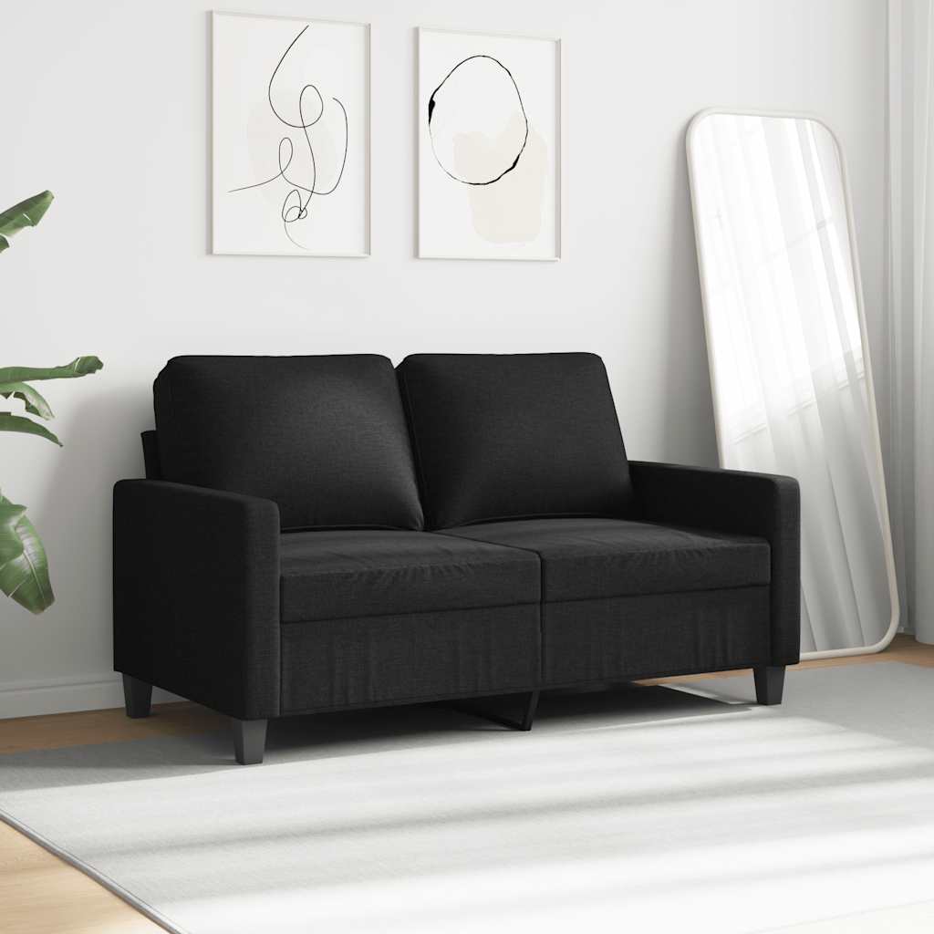 2-Sitzer-Sofa Schwarz 120 cm Stoff