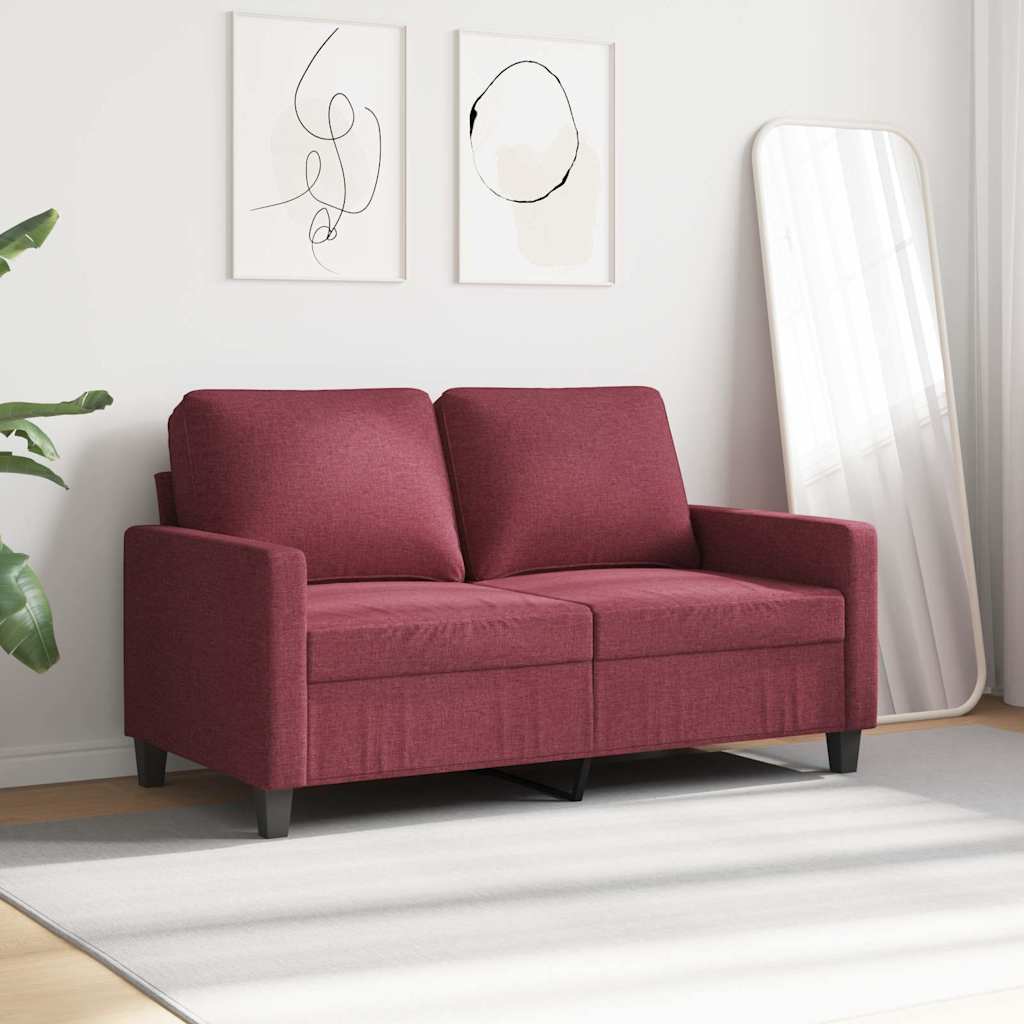 2-Sitzer-Sofa Weinrot 120 cm Stoff