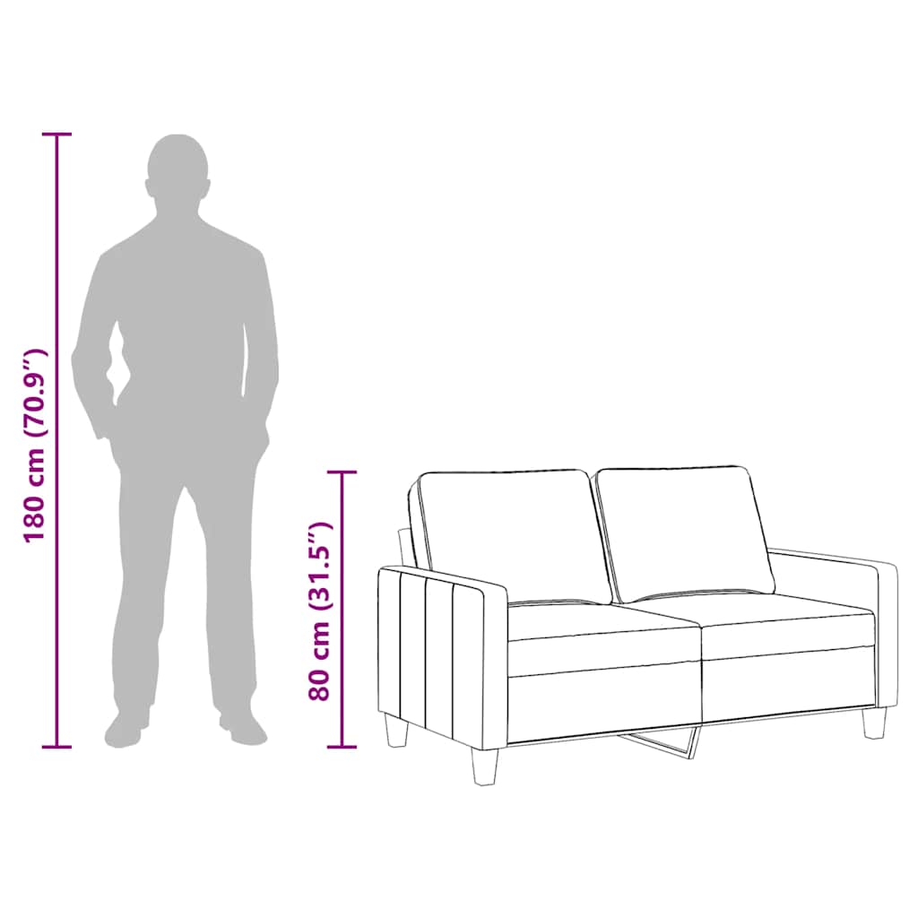 2-Sitzer-Sofa Weinrot 120 cm Stoff