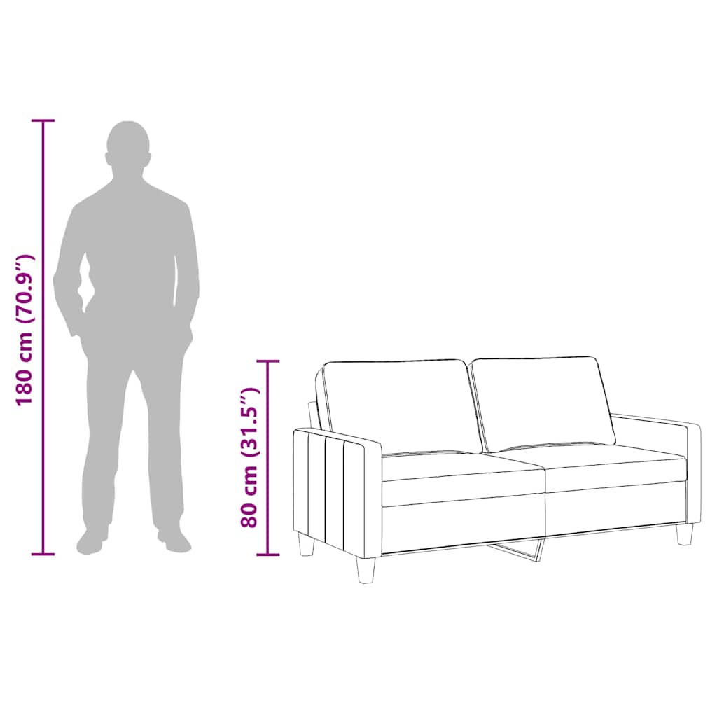 2-Sitzer-Sofa Hellgrau 140 cm Stoff