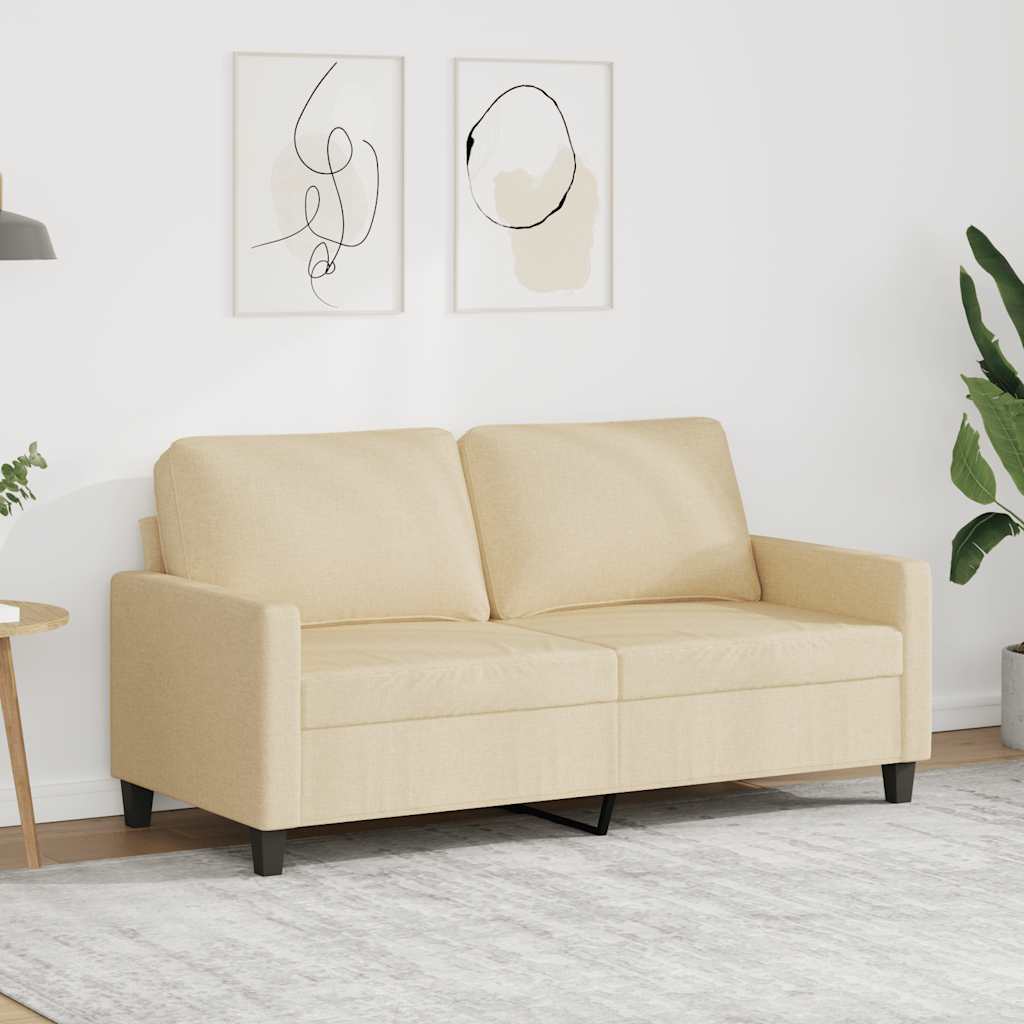 2-Sitzer-Sofa Creme 140 cm Stoff