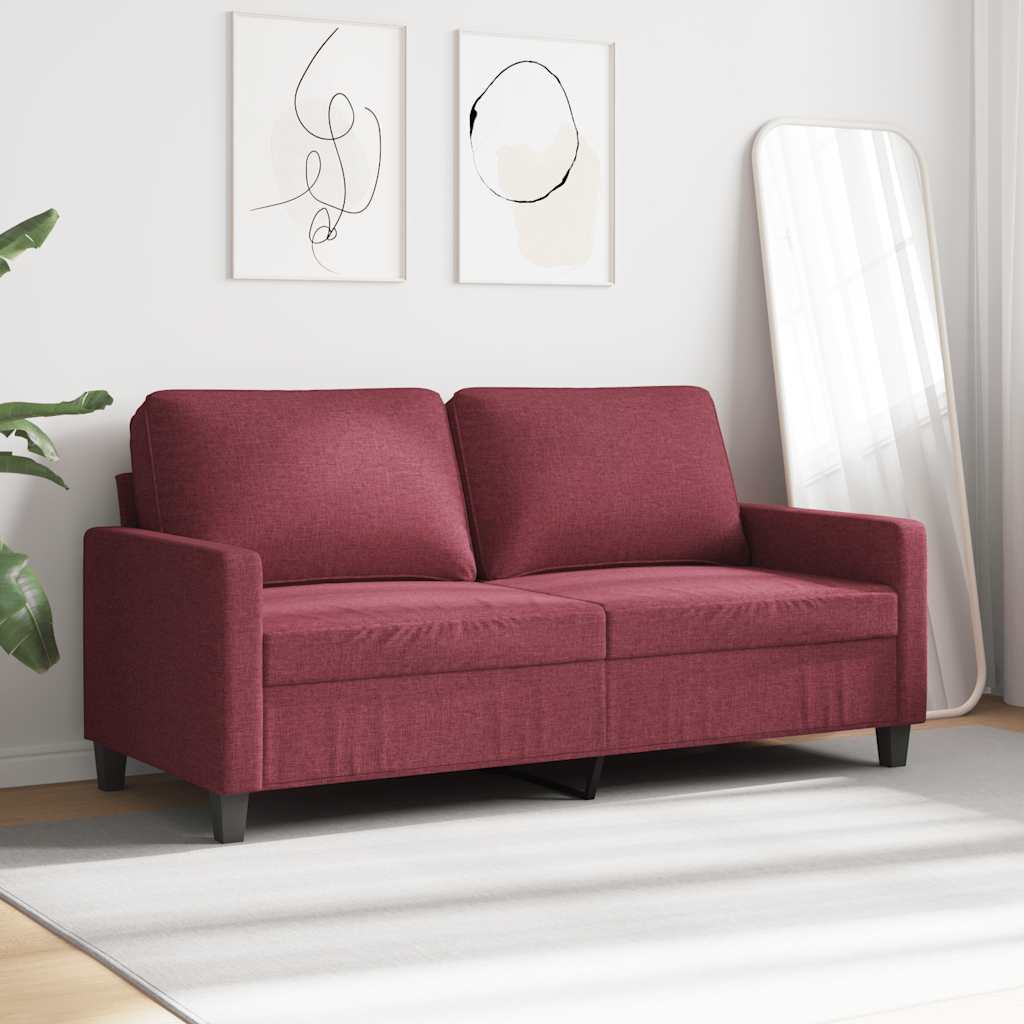 2-Sitzer-Sofa Weinrot 140 cm Stoff