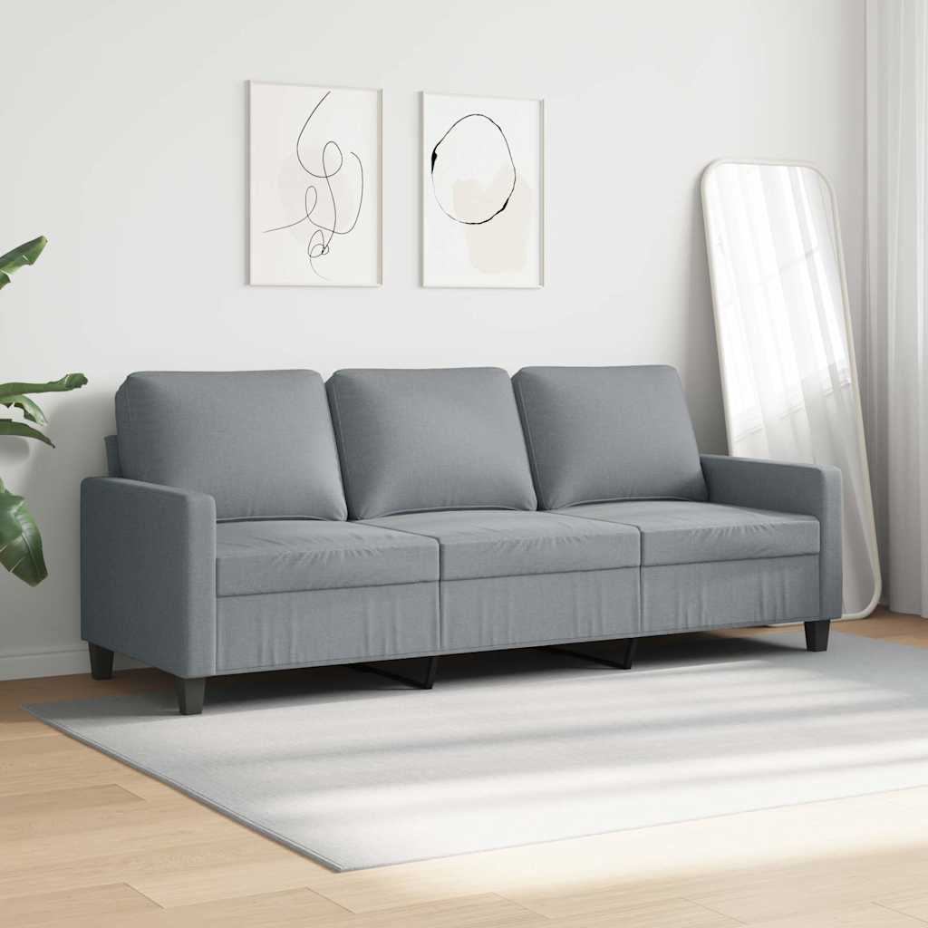 3-Sitzer-Sofa Hellgrau 180 cm Stoff