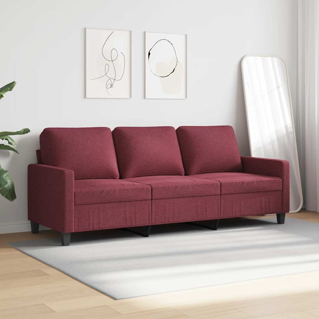 3-Sitzer-Sofa Weinrot 180 cm Stoff
