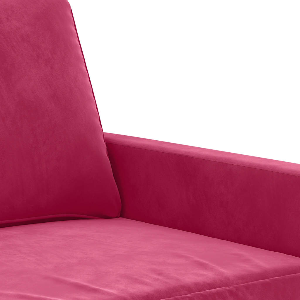 2-Sitzer-Sofa Weinrot 120 cm Samt