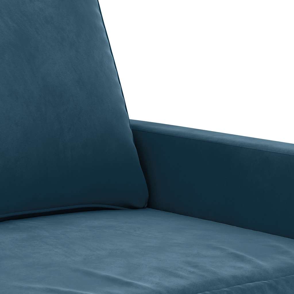 2-Sitzer-Sofa Blau 120 cm Samt