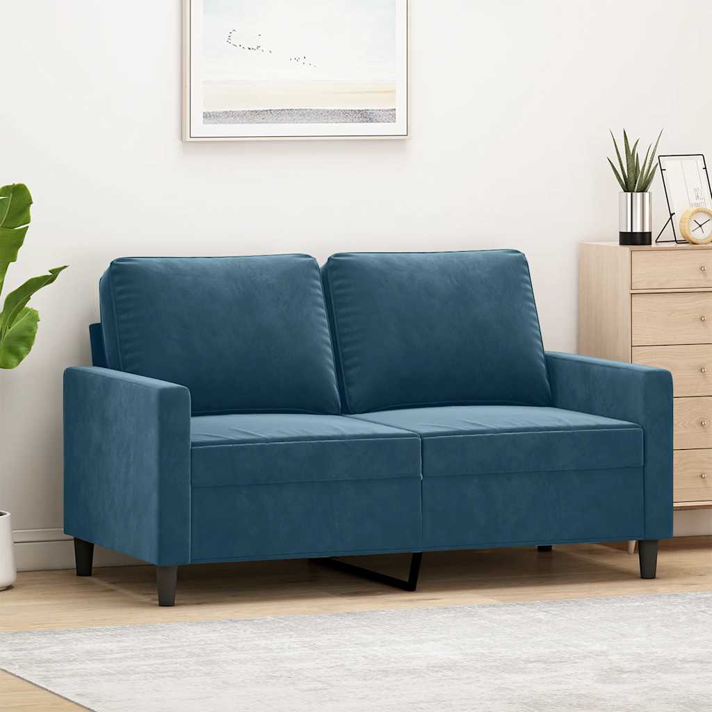 2-Sitzer-Sofa Blau 120 cm Samt